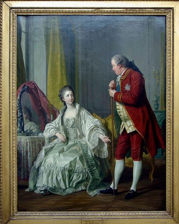 Louis-Michel VAN LOO. Toulon, 1707 - Paris 1771. Portrait du Marquis et sa femme. 1769. Frère cadet de la marquise de Pompadour, Marigny (1721-1781) fut le directeur des Bâtiments de Louis XV et 1751 à 1773. Il est représenté avec sa jeune épouse de dix-huit ans, née Julie Filleul (1751-1882), deux années après leur mariage.