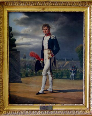 Phimipe leNoir. 1814
Comme le rappelle l'uniforme porté par le modèle, le Noir (1785-1867), collectioneur et ami de l'artiste. Pose devant les jardins des Tuileries